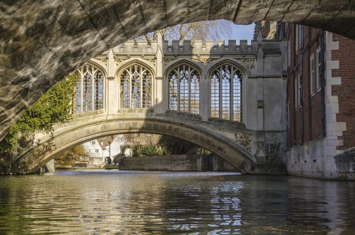 Bridge of the sighs in Cambridge, UK.